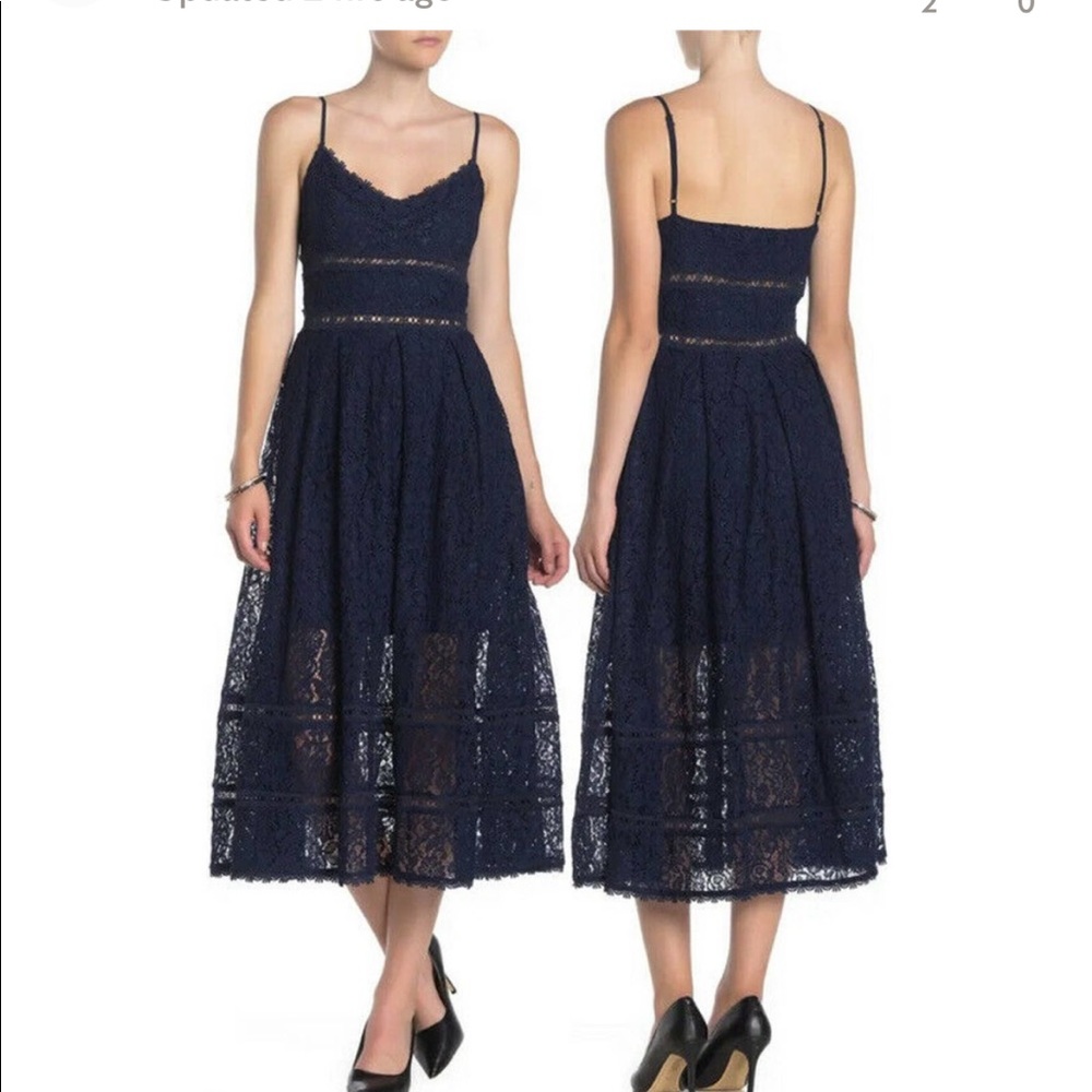 NSR Blue lace spaghetti strap dress